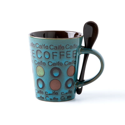 Taza de Cerámica para Café con Tapa y Cuchara - Image 3