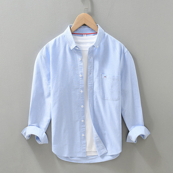 Camisa Oxford de Manga Larga para Hombre - Casual y Versátil