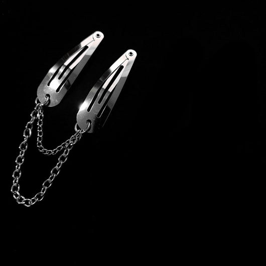 Cadena de Pasador Tipo Relojería Negro Elegante