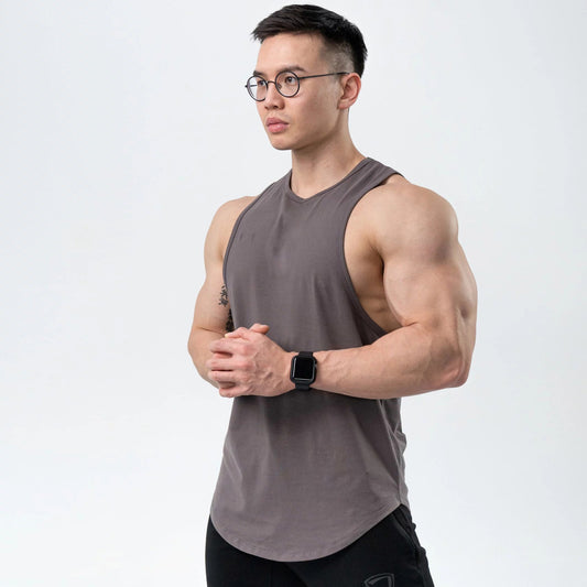 Musculosa Deportiva de Algodón Liso para Hombre