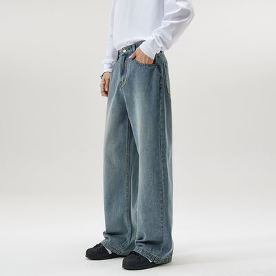 Pantalones Vaqueros Holgados Lavados Estilo Americano para Hombre