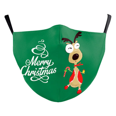 Red Christmas dustproof mask with Santa Claus holding a dollar sign and "Merry Christmas" text. - Image 3
