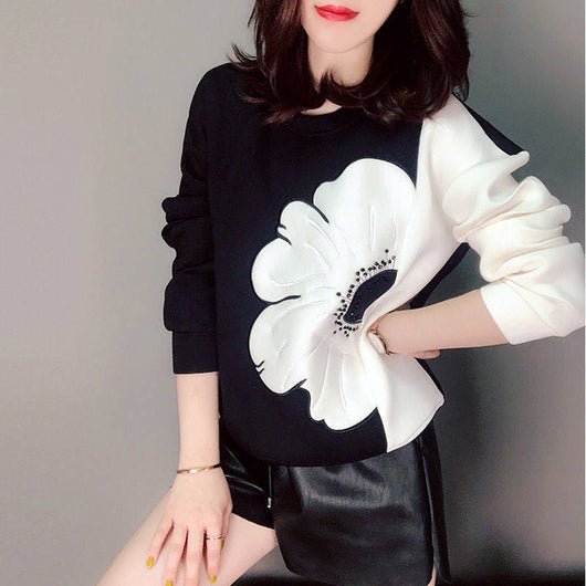 Blusa Holgada de Manga Larga para Mujer - Cuello Redondo Primavera - Image 6