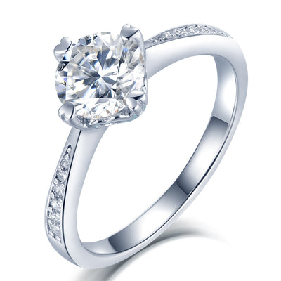 Anillo de Moissanita Clásico de Cuatro Puntas para Mujer - Image 9