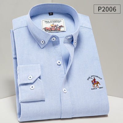 Camisa Oxford de Algodón Puro para Hombre - Estilo Ejecutivo Casual - Image 17