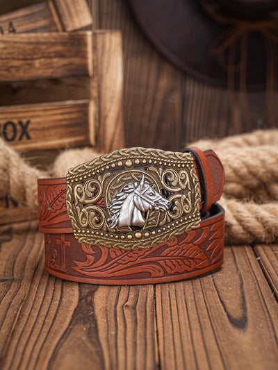 Cinturón Vaquero Retro Tallado con Personalidad para Hombre - Image 19
