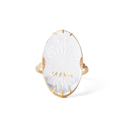 Anillo Floral Flotante de Cristal Hielo - Colección Verano Vintage - Image 8