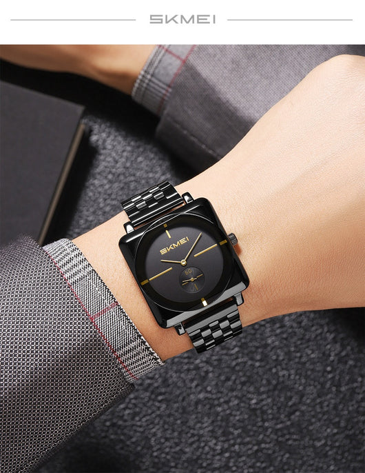 Reloj de Acero Cuadrado con Subdial de Segundos - Movimiento de Cuarzo - Image 12