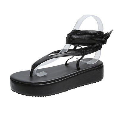 Sandalias Mujer Estilo Hada Suela Gruesa Romana Plana Moda Tendencia - Image 7