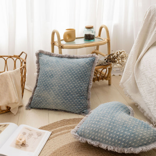 Funda de Almohada Jacquard con Franja de Denim - Image 16