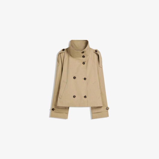 Gabardina Corta Elegante con Cuello Alzado y Cintura Ajustable - Image 4