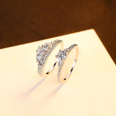 Par de Anillos de Plata Esterlina para Mujer - Diseño Coreano - Image 7