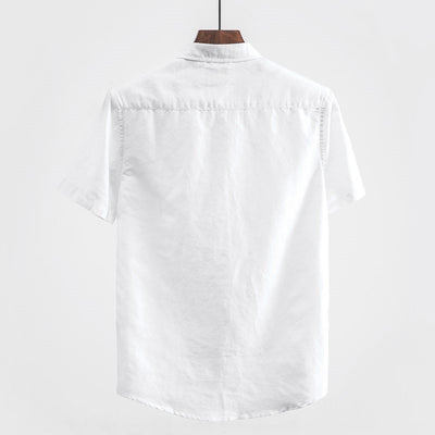 Camisa Casual de Lino con Cuello Cuadrado - Manga Corta Verano - Image 2