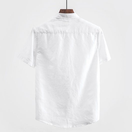 Camisa Casual de Lino con Cuello Cuadrado - Manga Corta Verano - Image 2