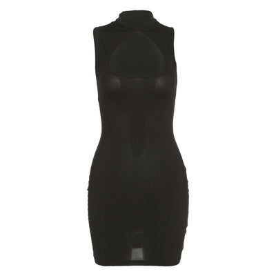 Vestido Sexy Ajustado sin Mangas con Cuello Redondo y Aberturas - Image 4