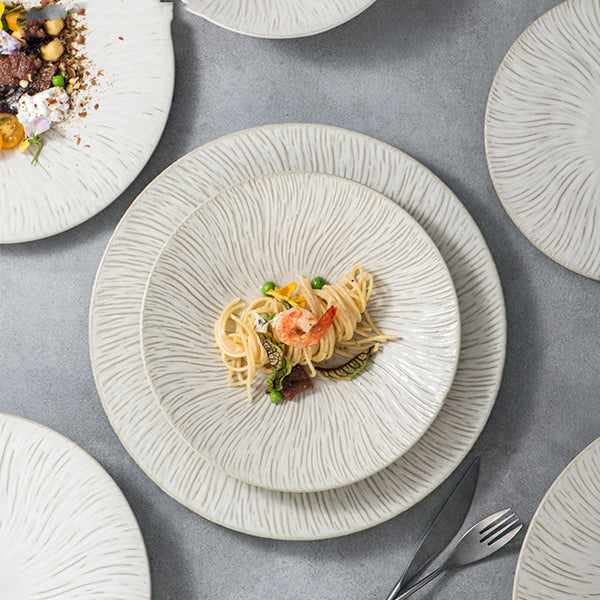 Plato de Cerámica Estilo Nórdico Contemporáneo para Cena