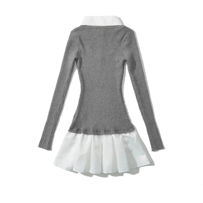 Suéter Preppy Falso Dos Piezas para Otoño e Invierno - Image 26
