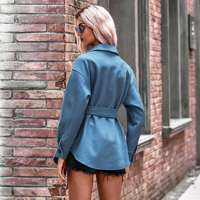 Abrigo Corto de Mujer con Cordones y Bolsillos - Trench Coat de Moda - Image 10
