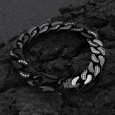 Pulsera de Acero Titanio para Hombre con Circonitas y Acabado Facetado - Image 14