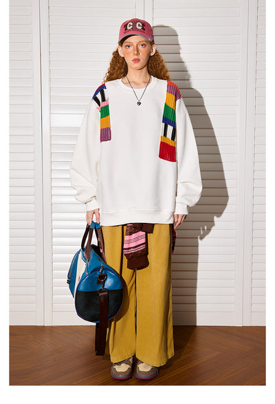 Suéter de Lana Patchwork Arcoíris Diseño Exclusivo para Mujer - Image 14