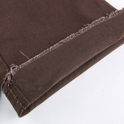 Pantalones Bootcut Café de Cintura Alta con Stretch para Mujer - Image 20