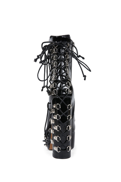 Tacones Altos de Moda New Rivets para Mujer en Negro - Image 16
