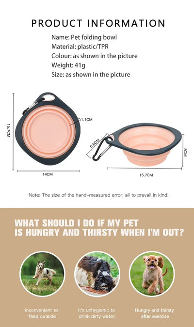Comedero Plegable Portátil para Mascotas - Tazón de Viaje Multicolor para Perros y Gatos - Image 21