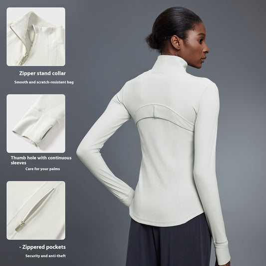 Chaqueta Deportiva Impermeable con Cuello Alto para Yoga y Running - Image 2