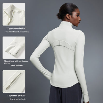 Chaqueta Deportiva Impermeable con Cuello Alto para Yoga y Running - Image 2