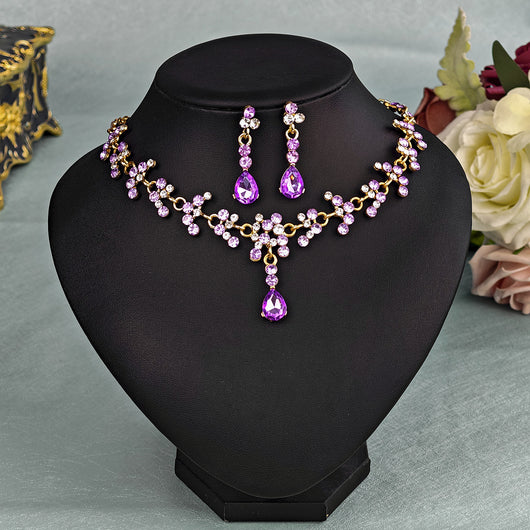 Conjunto de Aretes y Collar con Perlas y Cristales para Mujer - Image 22