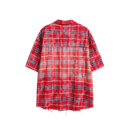 Camisa Hip Hop Cuadros Manga Corta Unisex - Image 3