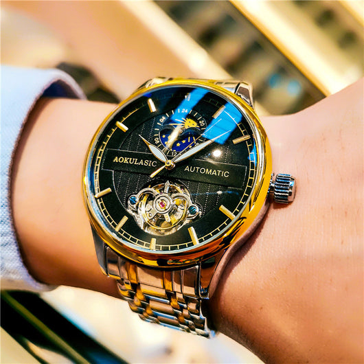 Reloj Mecánico Esqueleto Luminoso Resistente al Agua para Hombre - Image 20