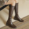 Botas Altas de Invierno en Cuero Premium con Tela Stretch y Forro de Terciopelo