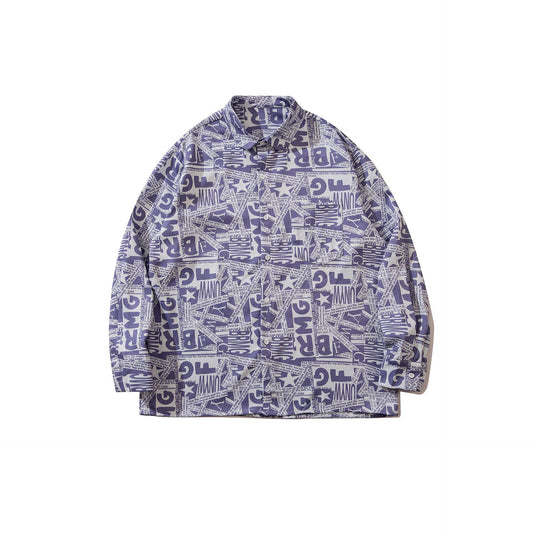 Camisa Vintage Manga Larga Unisex Estilo Relajado