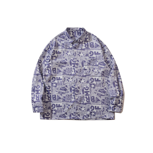 Camisa Vintage Manga Larga Unisex Estilo Relajado