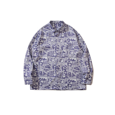 Camisa Vintage Manga Larga Unisex Estilo Relajado