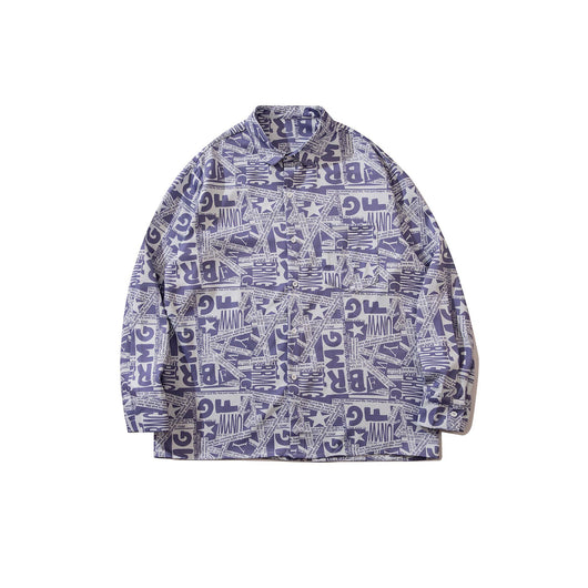 Camisa Vintage Manga Larga Unisex Estilo Relajado