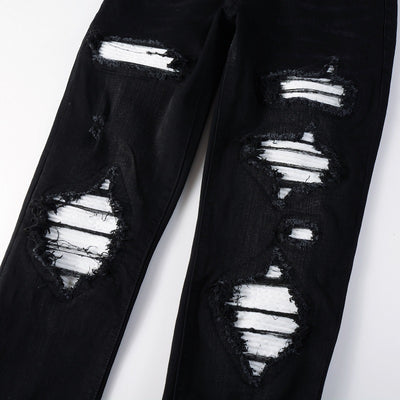 Jeans Rotos de Pana con Parches Estilo Urbano para Hombre - Image 10