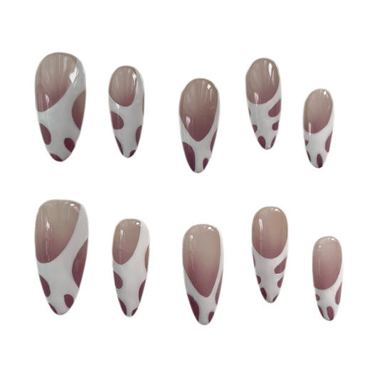 Manicura Francesa Almendra Personalizada Hecha a Mano - Image 5