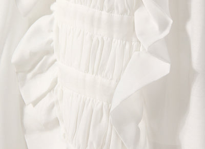 Vestido Vintage Francés Blanco Puro de Poliéster - Image 10