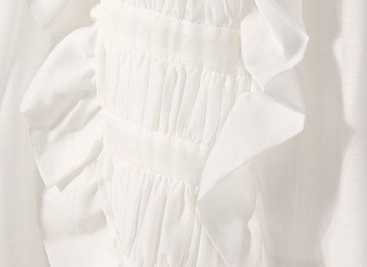 Vestido Vintage Francés Blanco Puro de Poliéster - Image 10