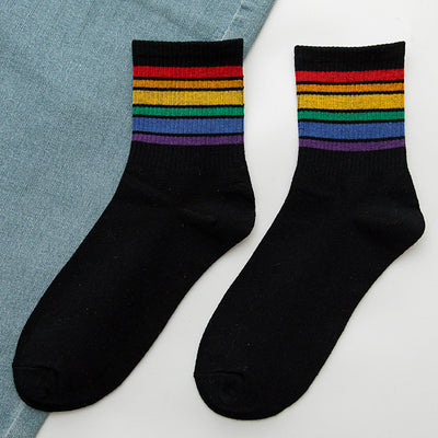 Calcetines Arcoíris de Algodón para Mujer - Tubo Alto - Image 3