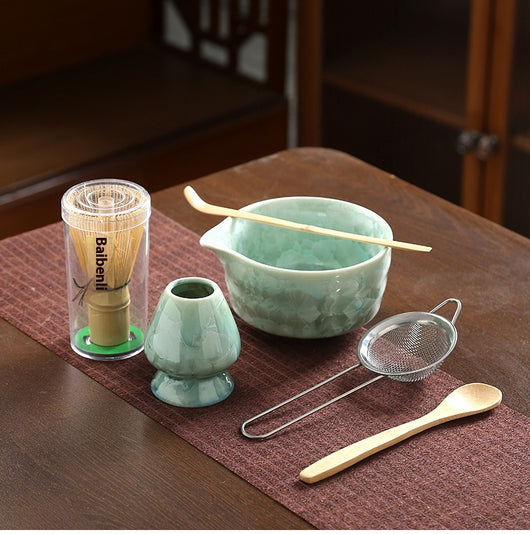 Juego de Té Matcha Kung Fu Estilo Japonés con Acabado Cristalino - Image 14