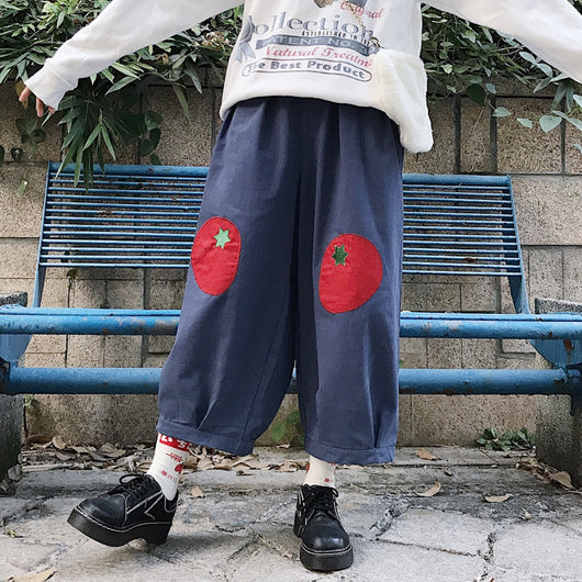 Pantalones Casuales Slim Estilo Japonés con Parches para Mujer - Image 2