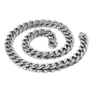 Collar de Acero Titanio Cadena Gruesa Estilo Caballo para Hombre - Image 10