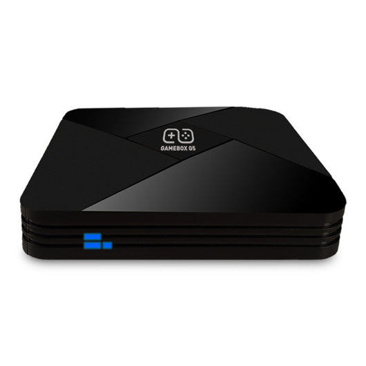 Black G5 Game BOX console with geometric design and two matching black gamepads for TV gaming. - Image 4