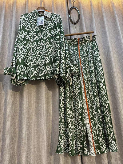 Conjunto de Dos Piezas: Blusa Estampada Personalizada + Pantalón Ancho de Cintura Alta - Image 12