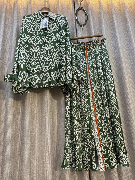 Conjunto de Dos Piezas: Blusa Estampada Personalizada + Pantalón Ancho de Cintura Alta - Image 12