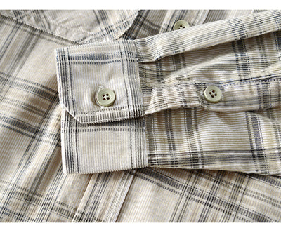 Camisa Casual de Cuadros en Pana de Algodón para Hombre - Image 12
