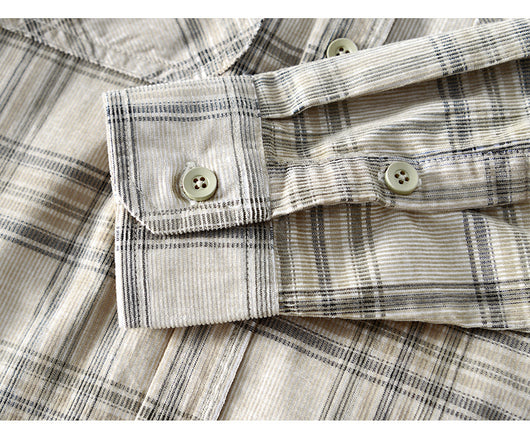 Camisa Casual de Cuadros en Pana de Algodón para Hombre - Image 12